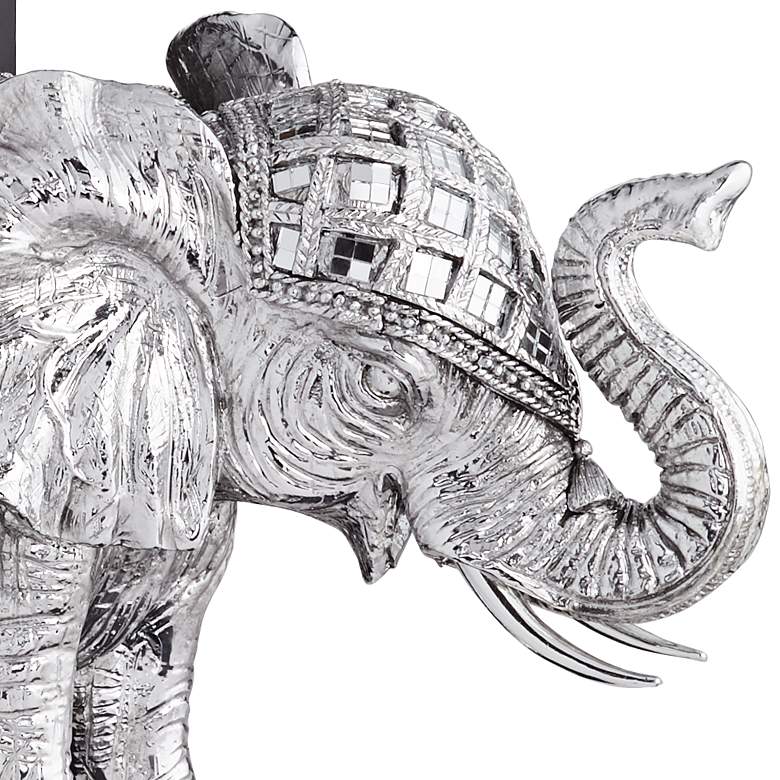 Image 3 Elephant 9 1/4" High Silver Book Ends more views