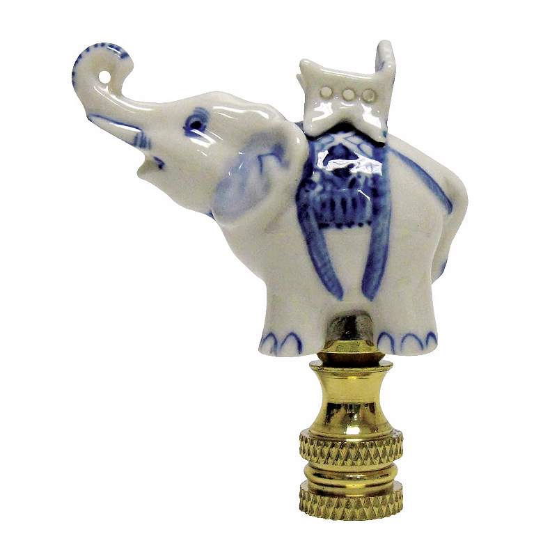 Image 1 Elephant Blue and White Porcelain Finial