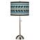 Elephant March Giclee Brushed Nickel Table Lamp