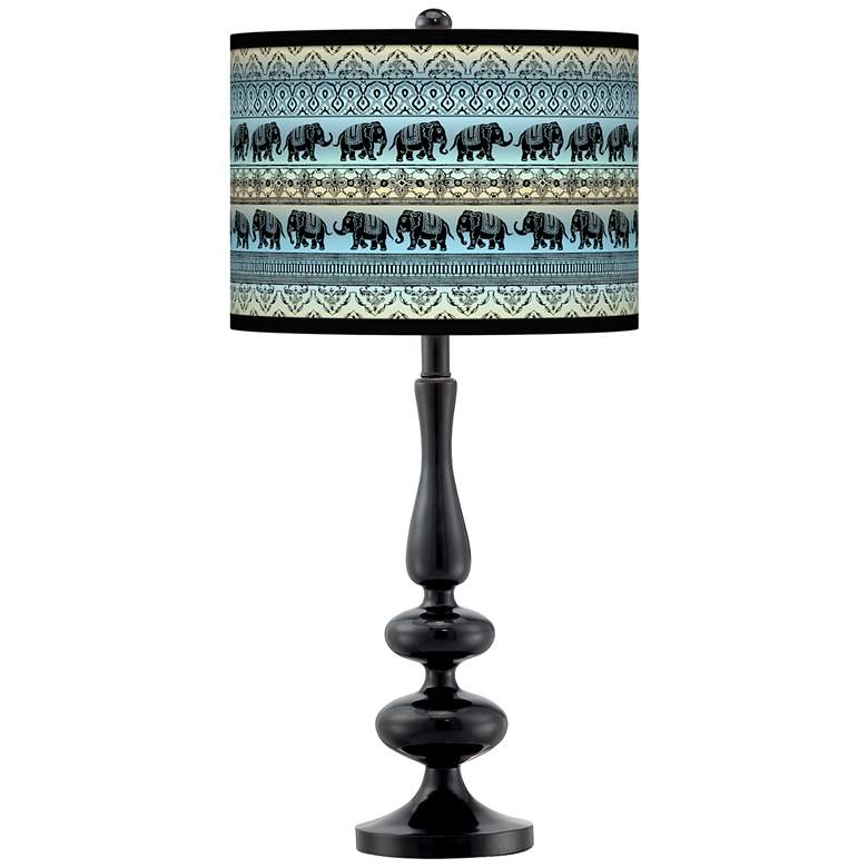 Image 1 Elephant March Giclee Paley Black Table Lamp