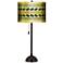 Elephant March Gold Metallic Giclee Tiger Bronze Club Table Lamp
