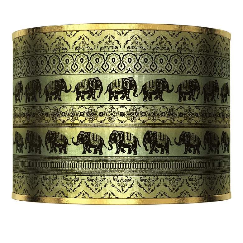 Image 1 Elephant March Gold Metallic Lamp Shade 13.5x13.5x10 (Spider)