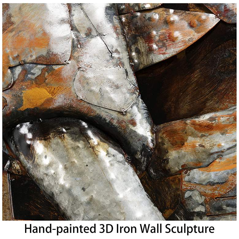 Image 6 Elephant" Mixed Media Iron Hand Painted Dimensional Wall Art more views