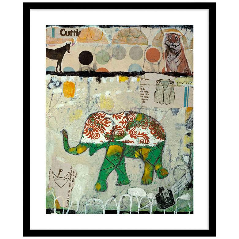 Image 1 Elephant Pattern 30 inch High Framed Wall Art