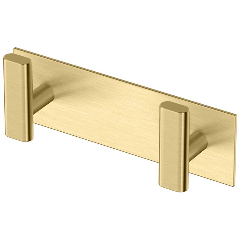 Image 1 Elevate All Modern Decor 6.5"L Double Robe Hook, Brushed Brass