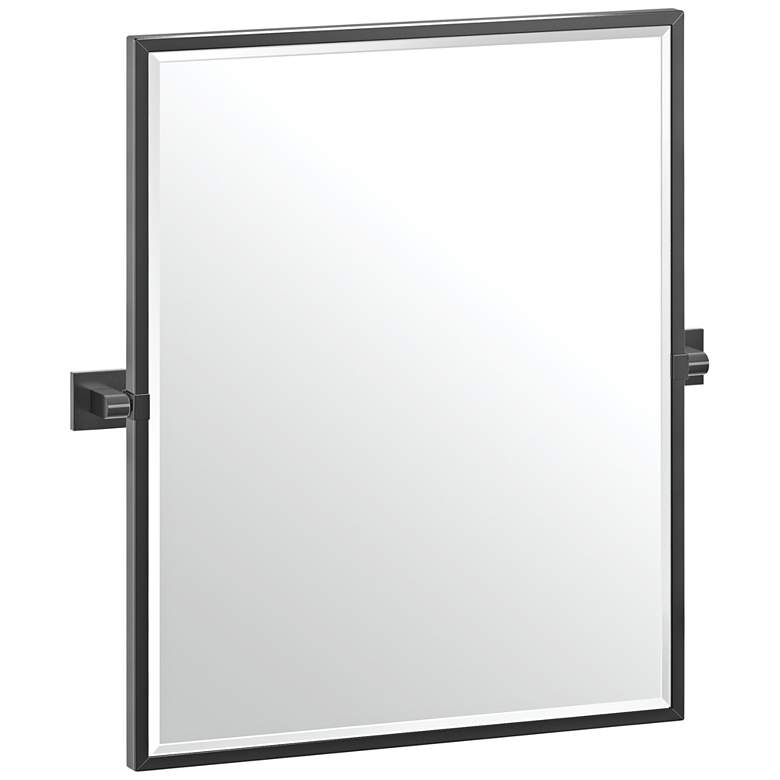 Image 1 Elevate Black 23 3/4 inch x 25 inch Framed Rectangular Wall Mirror