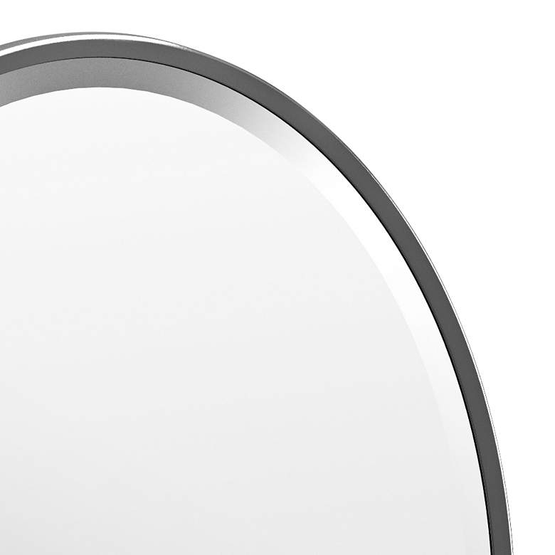 Image 2 Elevate Black 23 3/4 inch x 27 1/2 inch Oval Framed Wall Mirror more views