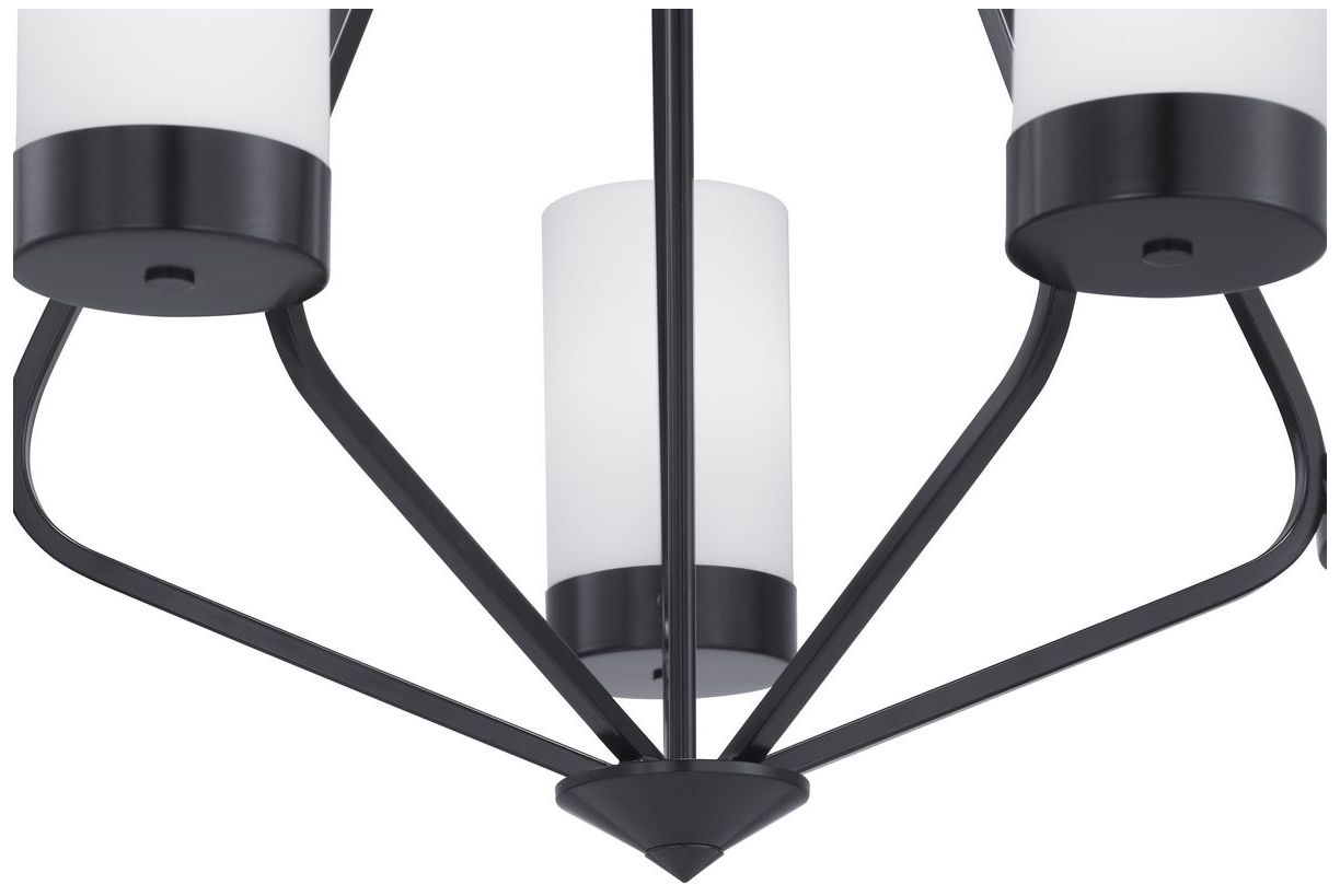 Image 7 Elevate Collection Five-Light Etched White Glass Chandelier Light more views