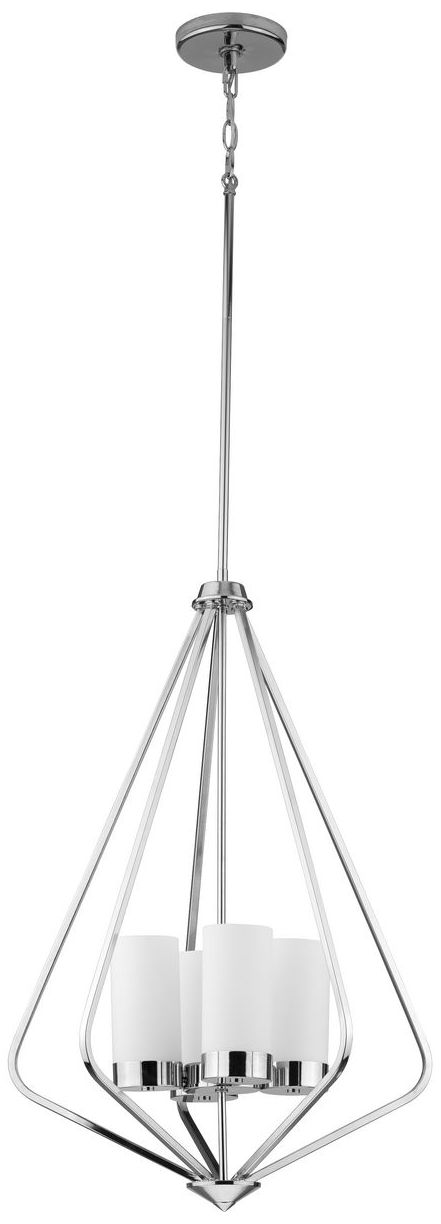 Image 2 Elevate Collection Four-Light Etched White Glass Hanging Pendant Light more views