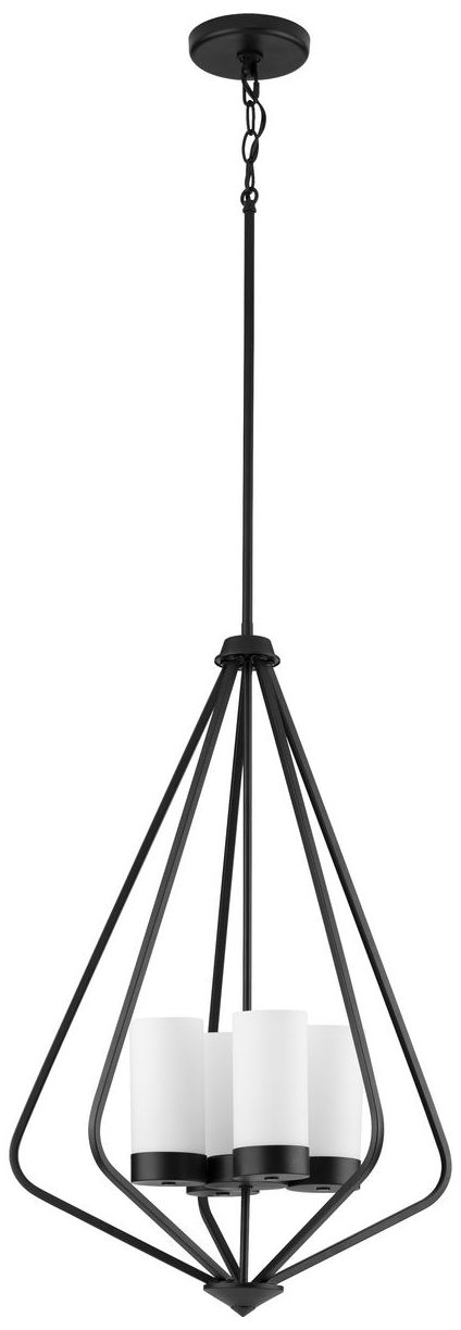 Image 2 Elevate Collection Four-Light Etched White Glass Hanging Pendant Light more views