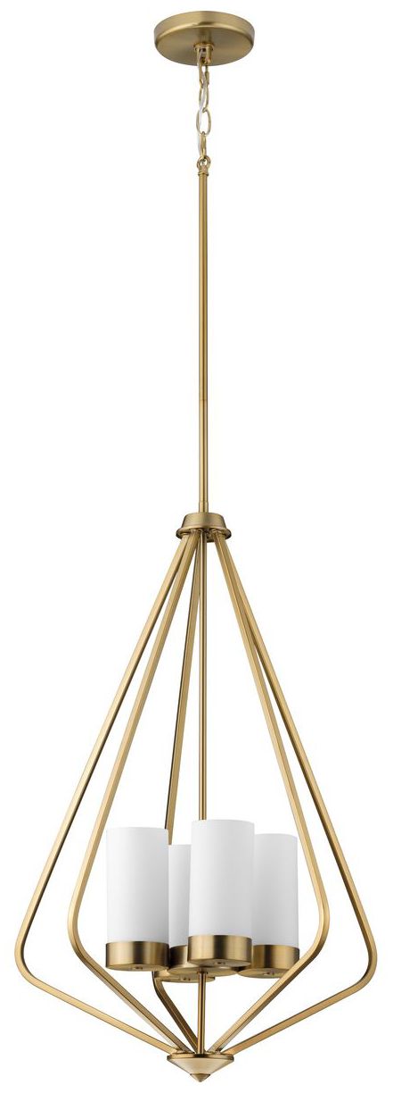 Image 2 Elevate Collection Four-Light Etched White Glass Hanging Pendant Light more views