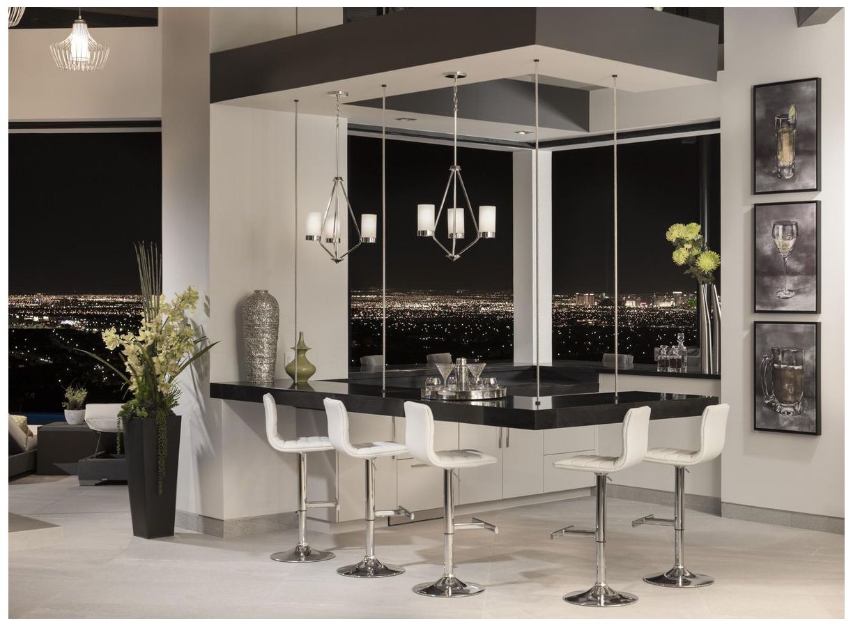 Image 2 Elevate Collection Three-Light Etched White Glass Chandelier Light more views