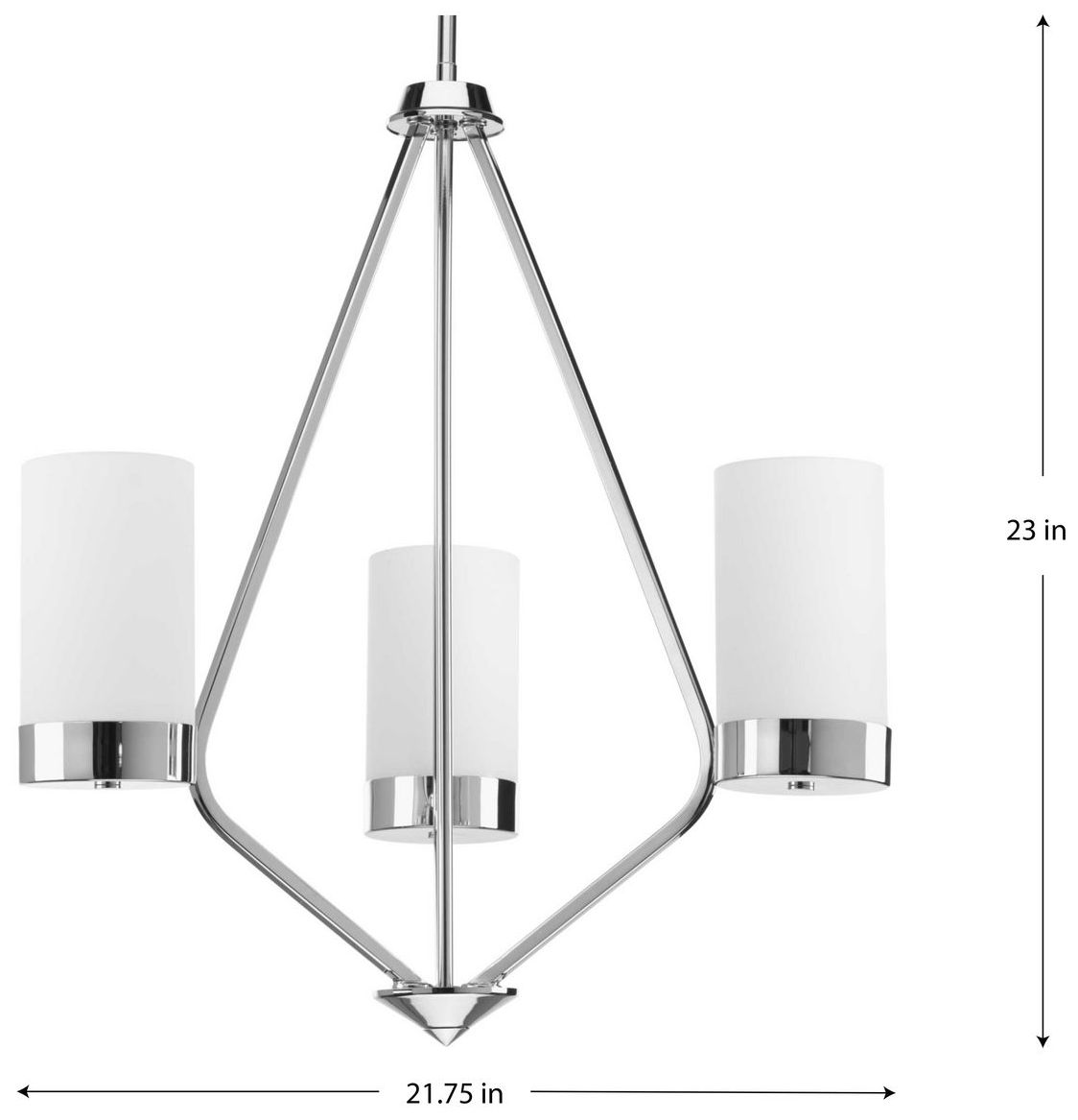 Image 4 Elevate Collection Three-Light Etched White Glass Chandelier Light more views