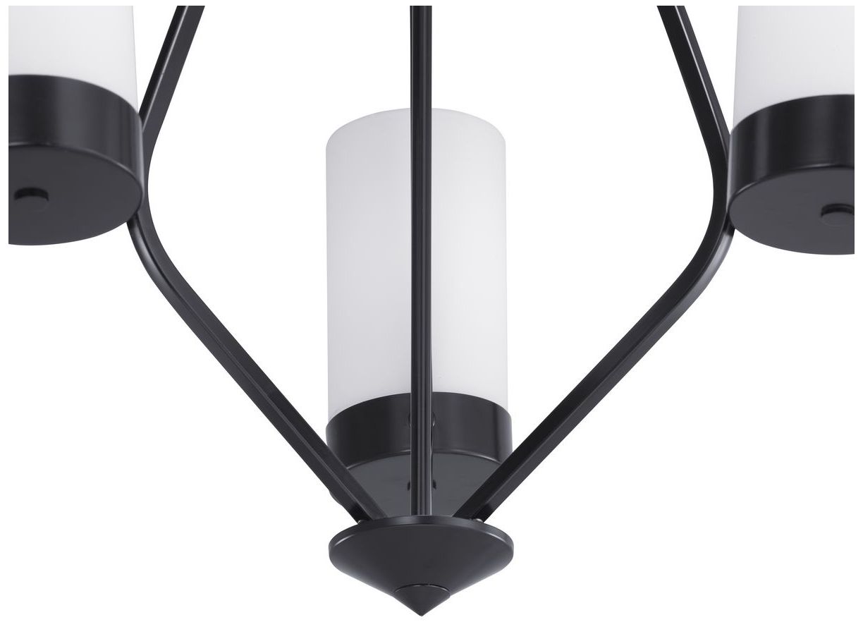 Image 6 Elevate Collection Three-Light Etched White Glass Chandelier Light more views