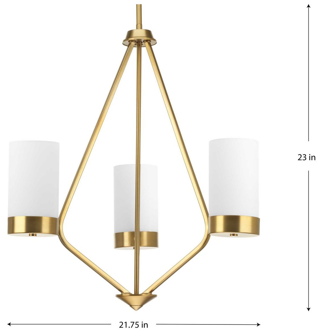 Image 5 Elevate Collection Three-Light Etched White Glass Chandelier Light more views