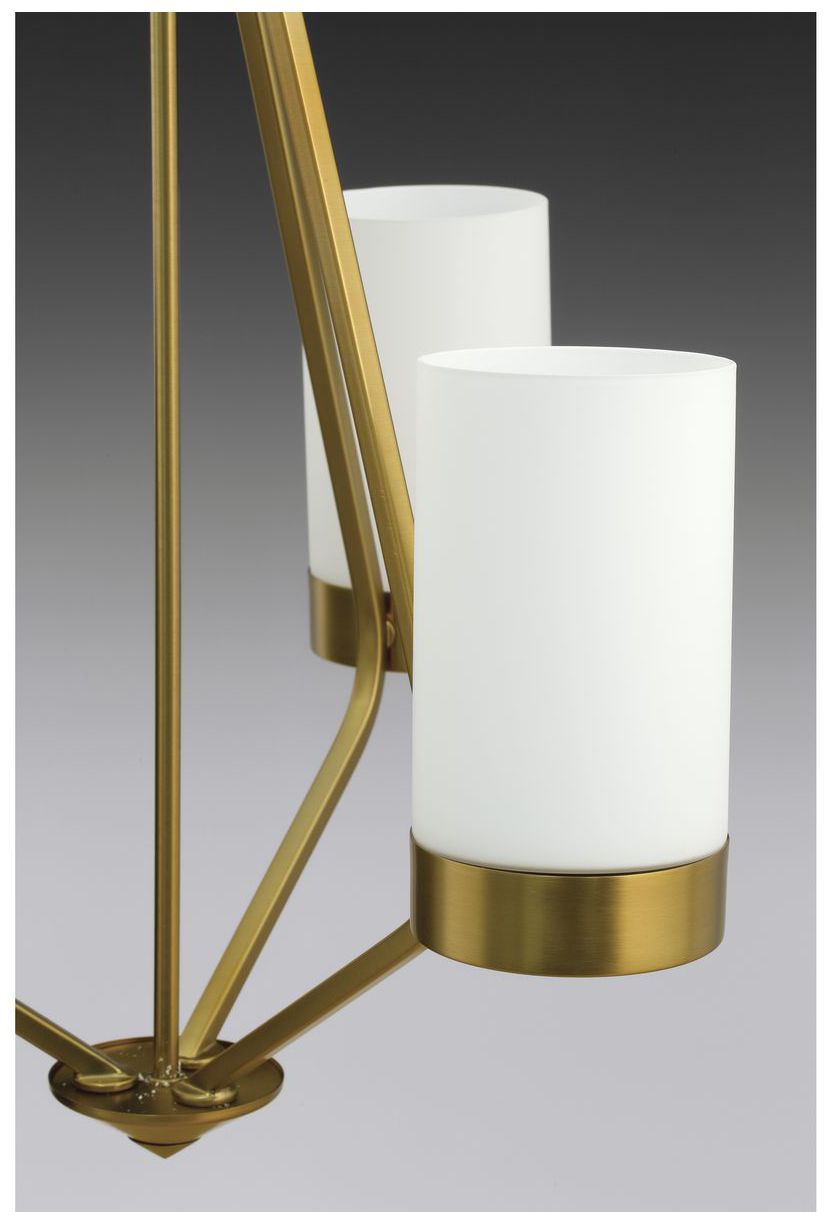 Image 7 Elevate Collection Three-Light Etched White Glass Chandelier Light more views