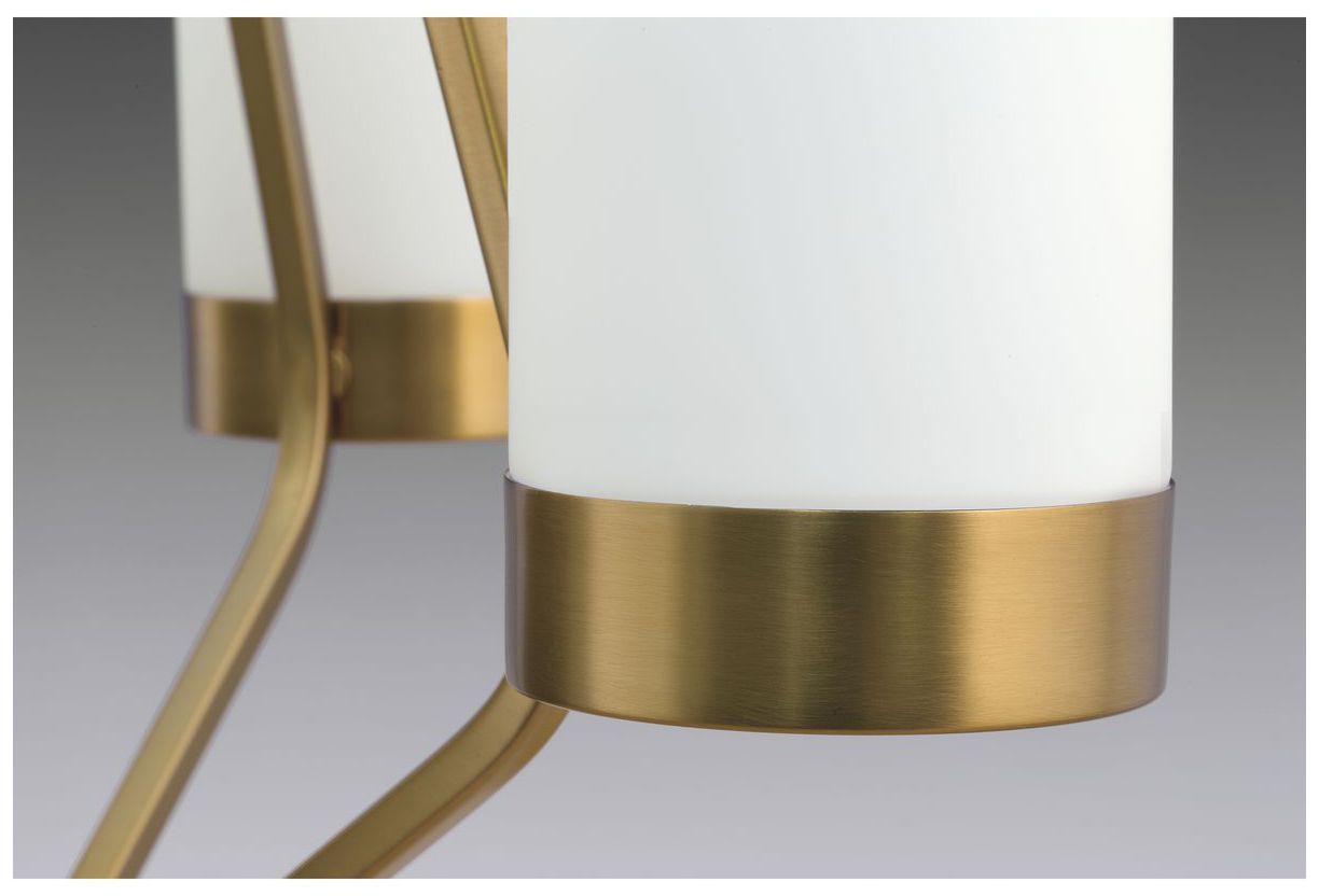 Elevate Collection Three-Light Etched White Glass Chandelier Light
