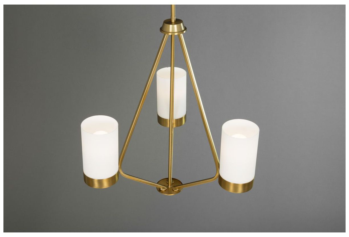 Elevate Collection Three-Light Etched White Glass Chandelier Light