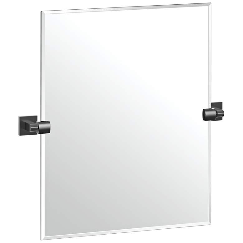 Image 1 Elevate Matte Black 23 1/2 inch x 24 inch Frameless Wall Mirror