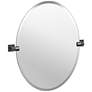 Elevate Matte Black 24" x 26 1/2" Frameless Oval Wall Mirror