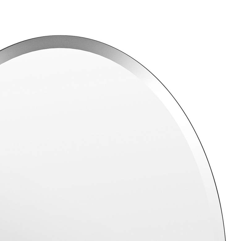 Image 2 Elevate Matte Black 24" x 26 1/2" Frameless Oval Wall Mirror more views