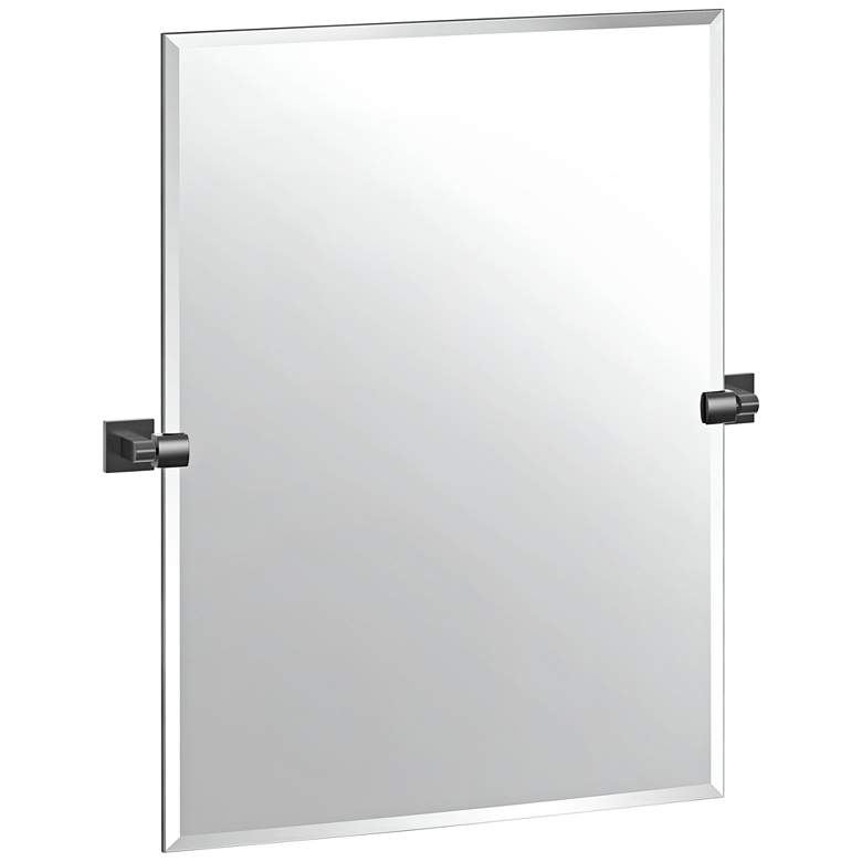 Image 2 Elevate Matte Black 27 1/2 inch x 31 1/2 inch Frameless Wall Mirror