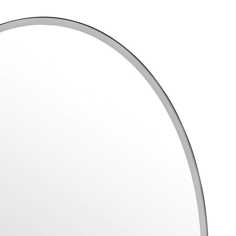 Image 2 Elevate Matte Black 28 1/2 inch x 32 inch Frameless Oval Mirror more views