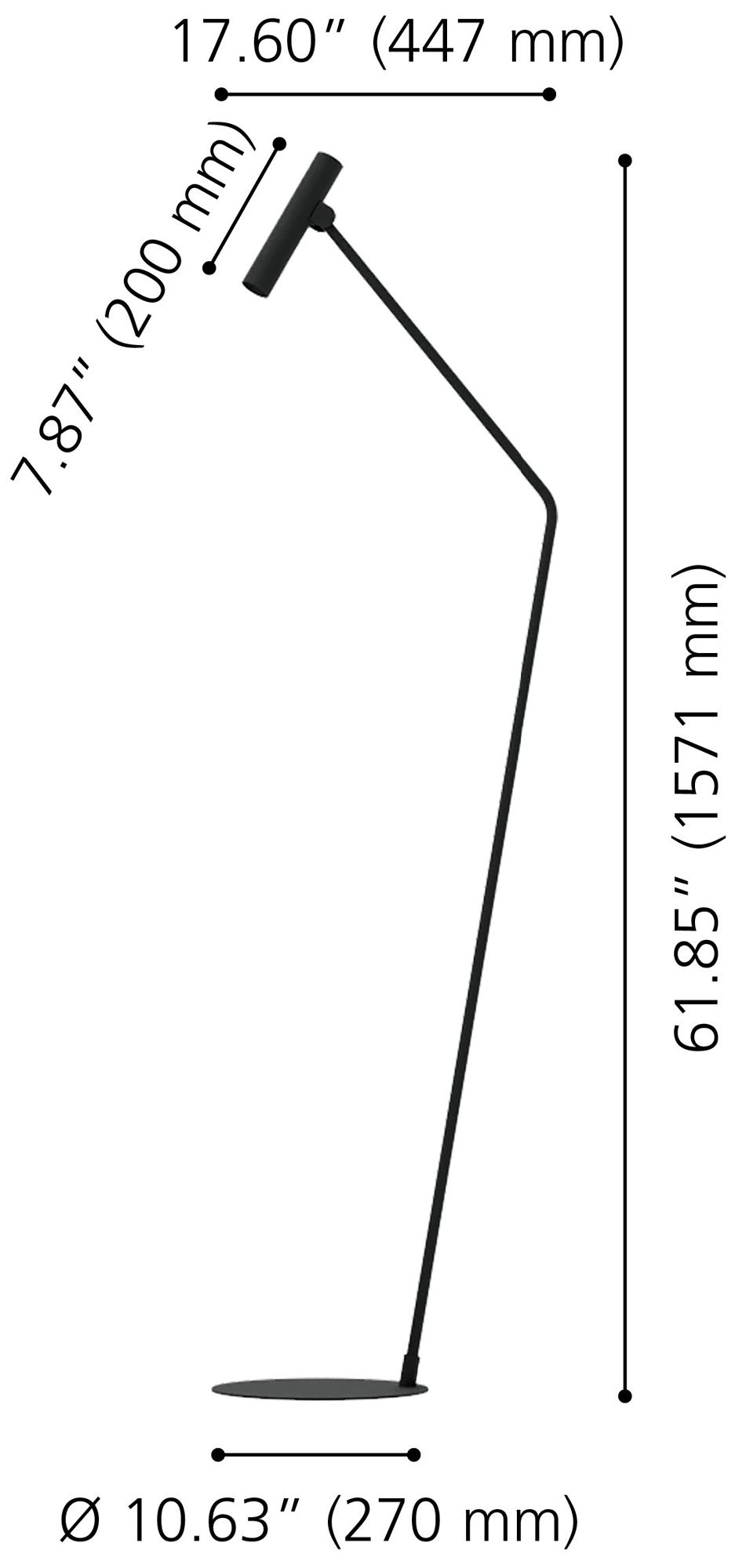 Image 3 Elgo Almudaina 62-inch Black LED Floor L more views