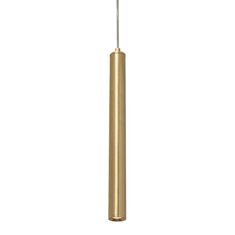 Image 1 Eli 1 1/4" Wide Satin Brass LED Mini Pendant