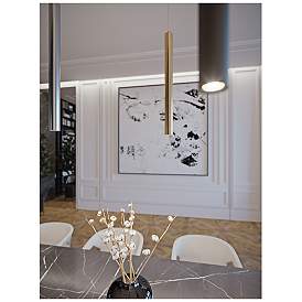 Image5 of Eli 1 1/4" Wide Satin Brass LED Mini Pendant more views