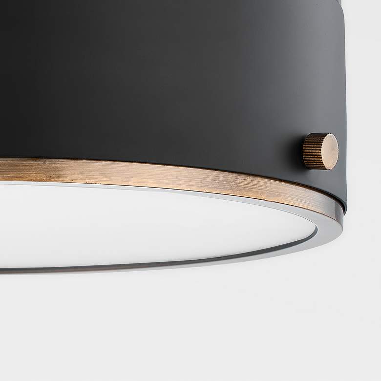 Image 3 Eli 12" Wide Soft Black with Patina Brass LED Ceiling Light more views