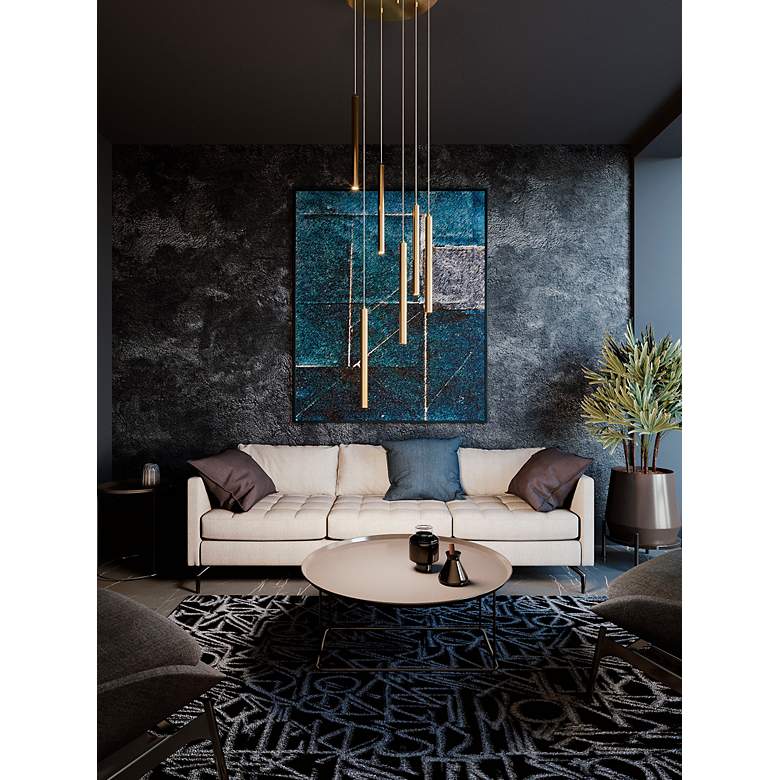 Image 2 Eli 18" 6 Light Round Black LED Pendant more views