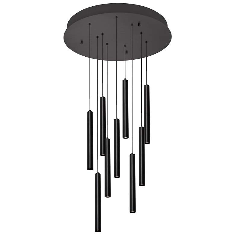 Image 1 Eli 24" 9 Light Round Black LED Pendant