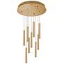 1_Eli 24" Wide Satin Brass LED Multi-Light Pendant