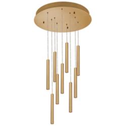 Eli 24" Wide Satin Brass LED Multi-Light Pendant