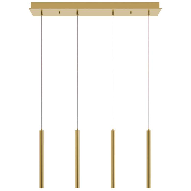 Image 1 Eli 36" 4 Light Linear Satin Brass LED Pendant