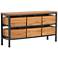 Eli 54 1/2" Wide Charcoal and Natural 6-Drawer Outdoor Chest