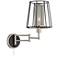 Eli Brushed Nickel and Matte Black Cage Swing Arm Wall Lamp