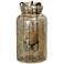 Eli Seeded Candleholder with Metal Insert Smoke 8" x 8" x 15"