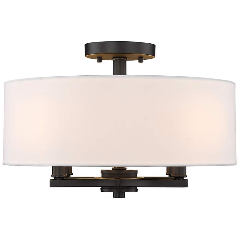 Image 3 Eliana 15 1/2" Wide Matte Black 4-Light Semi-Flush With Modern White S more views