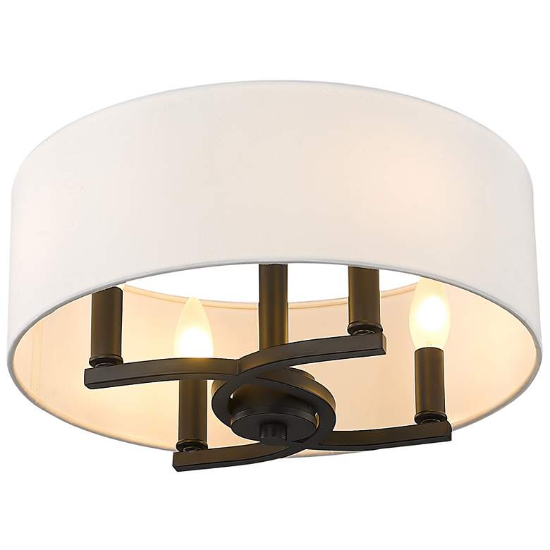 Image 5 Eliana 15 1/2" Wide Matte Black 4-Light Semi-Flush With Modern White S more views