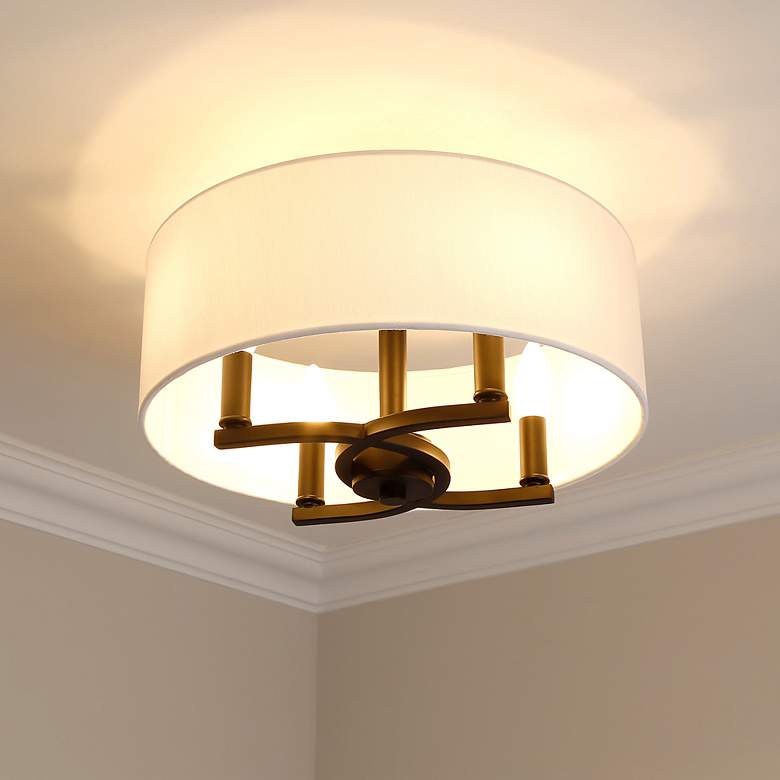 Image 7 Eliana 15 1/2" Wide Matte Black 4-Light Semi-Flush With Modern White S more views