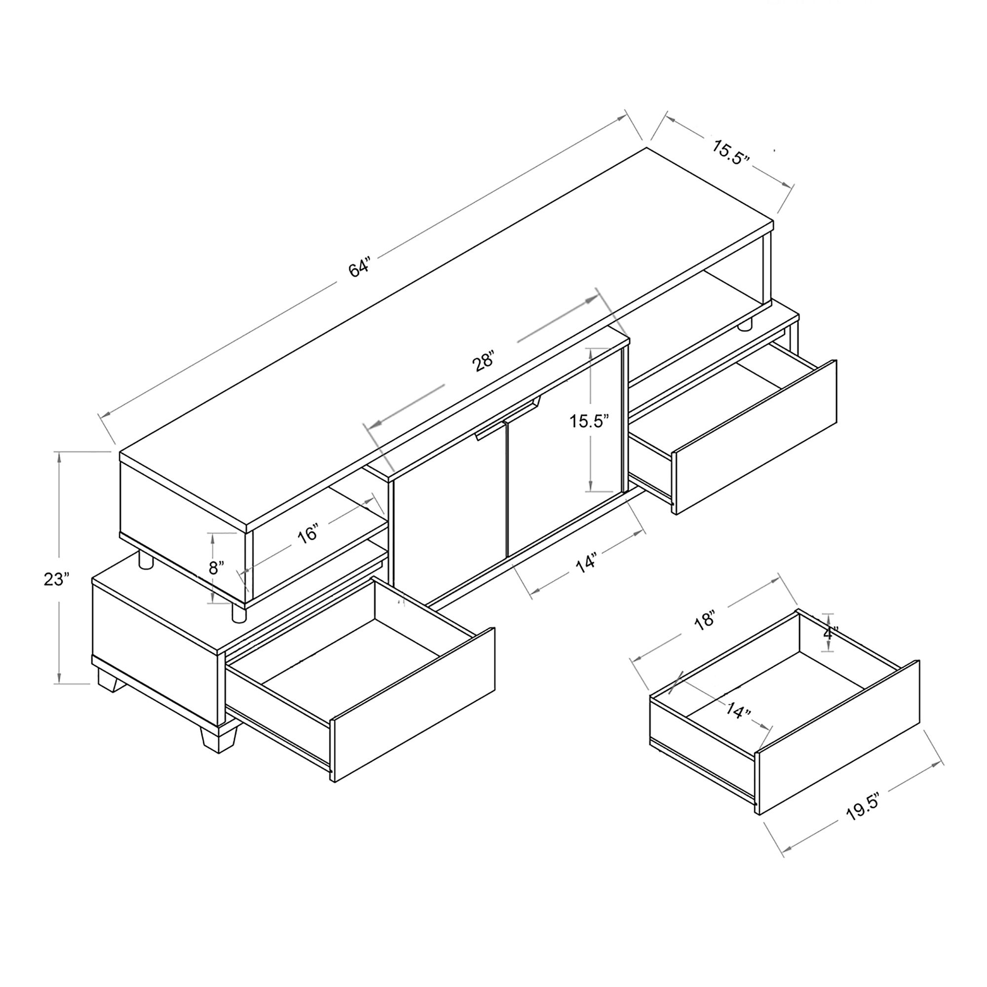 Eliana 70 3/4" Wide Cappuccino Wood 2-Drawer TV Stand