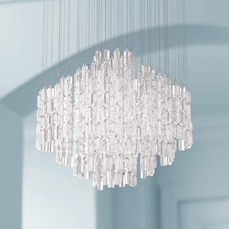 Image 1 Elianne 23 1/2 inch Wide Chrome and Crystal LED Pendant Light