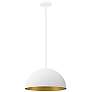 2_Elias 13.75" Wide Matte White And Champagne Dome Pendant
