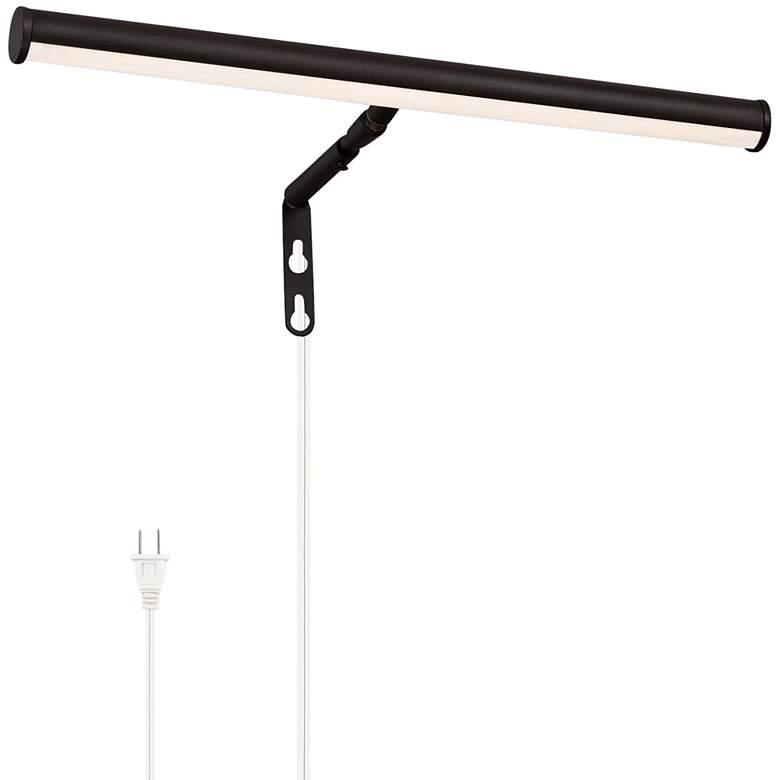 Image 1 Elias 14 3/4 inchW Oil-Rubbed Bronze Plug-In LED Picture Light