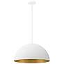 2_Elias 17.75" Wide 3 Light Matte White And Champagne Dome Pendant