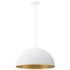 Elias 17.75" Wide 3 Light Matte White And Champagne Dome Pendant