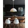 3_Elias 17.75" Wide 3 Light Matte White And Champagne Dome Pendant more views