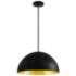 Elias 17 3/4" Wide Matte Black and Gold Pendant Light